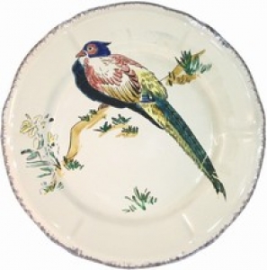 Gien Grands Oiseaux Dessert Plate - Pheasant(Faisan Amherst)