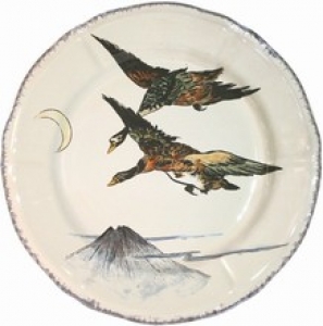 Gien Grands Oiseaux Dinner Plate - Ducks In Flight(Canard En Vol)
