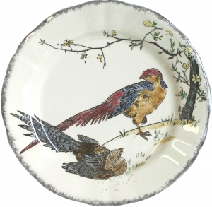 Gien Grands Oiseaux Dinner Plate - Pheasant (Faisan Dore )