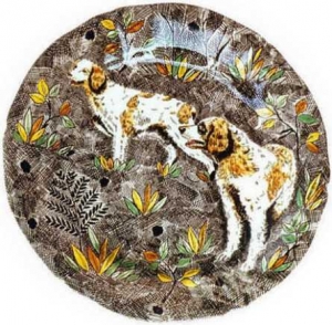 Gien Rambouillet Dessert Plate - Spaniel