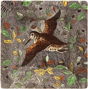Gien Rambouillet Large Squre Tray - Woodcock
