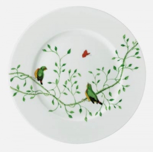 Raynaud Wing Song Salad Plate (Green Bird)