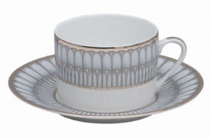 Philippe Deshoulieres Arcades Grey & Platinum Tea Saucer