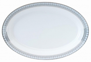 Philippe Deshoulieres Arcades Grey & Platinum Oval Platter - 16"