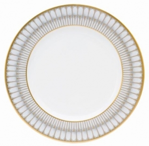Deshoulieres Arcades Grey & Matte Gold Dinner Plate
