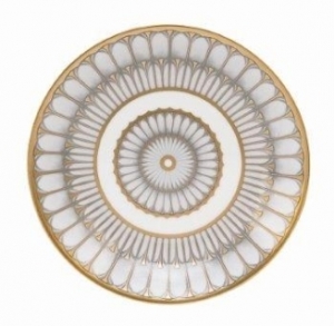Deshoulieres Arcades Grey & Matte Gold Bread & Butter Plate