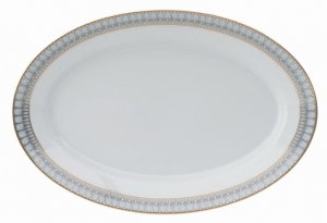 Deshoulieres Arcades Grey & Matte Gold Oval Platter