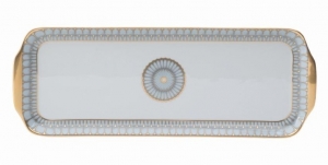 Deshoulieres Arcades Grey & Matte Gold Rectangular Cake Platter