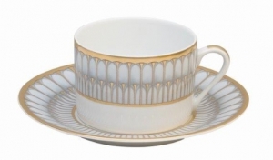 Deshoulieres Arcades Grey & Matte Gold Tea Cup