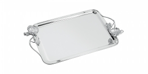 Christofle Anemone Rectangular Tray with Handles