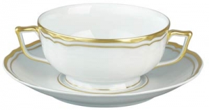 Raynaud Polka Gold Cream Soup Saucer