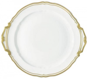 Raynaud Polka Gold Cake Plate w/ Handles