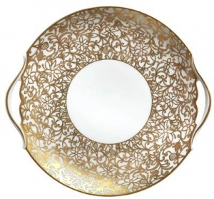 Raynaud Salamanque Gold Cake Dish w / Handles