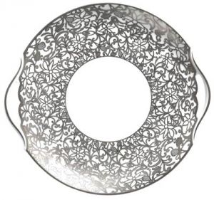 Raynaud Salamanque Platinum Cake Plate w/ Handles