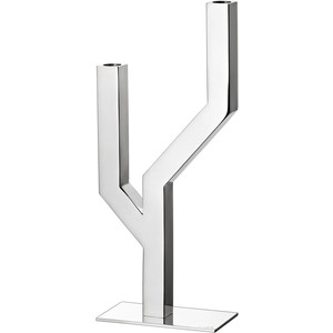 Christofle Arboresence Stainless Steel 2 Arm Candleabra