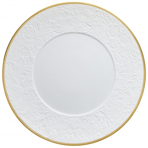 Raynaud Italian Renaissance Filet Gold Filet Dinner Plate w/ Engraved Rim - 10.6"
