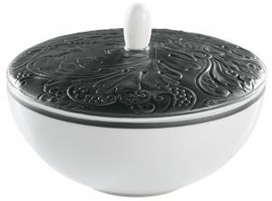 Raynaud Italian Renaissance Irise Black Matte Sugar Bowl