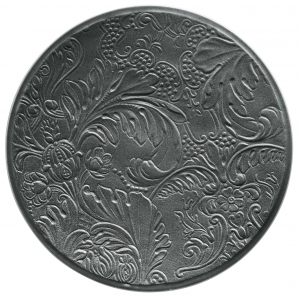 Raynaud Italian Renaissance Irise Black Matte Bread Plate / Full Engraved - 6.3"