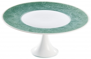 Raynaud Italian Renaissance Irise Turquoise Petit Four Stand - 9.4"