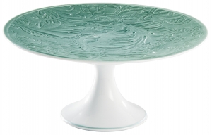 Raynaud Italian Renaissance Irise Turquoise Petit Four Stand - 6.3"
