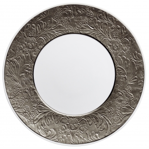 Raynaud Italian Renaissance Platinum Dinner Plate w/ Engraved Rim - 10.6"