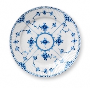 Royal Copenhagen Blue Fluted Half Lace Bread Plate - 7.5"
