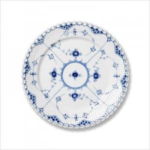 Royal Copenhagen Blue Fluted Full Lace Bread Plate - 6.7"