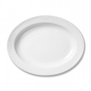 Royal Copenhagen White Half Lace Large Oval Platter - 14.25"