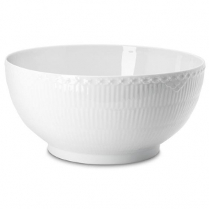 Royal Copenhagen White Half Lace Large Salad Bowl - 9.5"