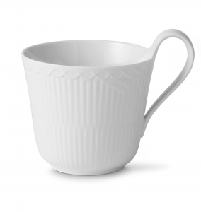 Royal Copenhagen White Fluted Half Lace Hi Handle Mug