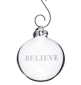 Simon Pearce Engraved "Believe" Ornament