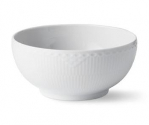 Royal Copenhagen White Fluted Half Lace Bowl - 1 Qt