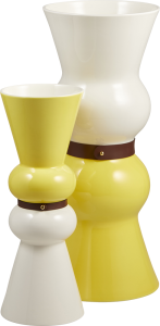 Gien Siam Lemon Yellow / Kaolin White Vase - 17.5"