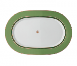 Rosenthal x Swarovski Signum Fern Green Platter - 13.5"