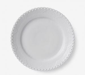 Royal Copenhagen White Fluted Full Lace Salad Plate - 7.5"