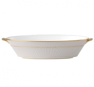 Wedgwood Anthemion Grey Oval Serving Bowl