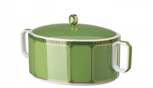 Rosenthal x Swarovski Signum Fern Green Covered Vegetable Bowl - 57 oz.