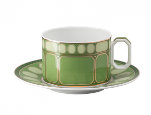 Rosenthal x Swarovski Signum Fern Green Tea Cup + Saucer - 8 oz.