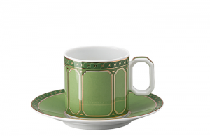 Rosenthal x Swarovski Signum Fern Green AD Cup + Saucer - 3 oz.
