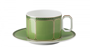 Rosenthal x Swarovski Signum Fern Green Combi Cup + Saucer - 11 oz.