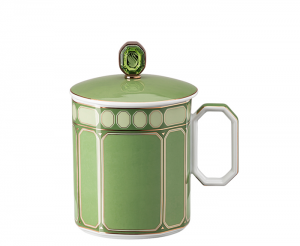 Rosenthal x Swarovski Signum Fern Green Mug w/ Lid - 13 oz.