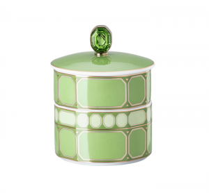 Rosenthal x Swarovski Signum Fern Green 3 Piece Covered Box