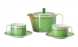 Rosenthal x Swarovski Signum Fern Green Five Piece Tea Set