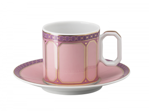 Rosenthal x Swarovski Signum Rose Pink AD Cup + Saucer - 3 oz.