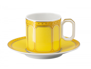 Rosenthal x Swarovski Signum Jonquil Yellow AD Cup + Saucer - 3 oz.