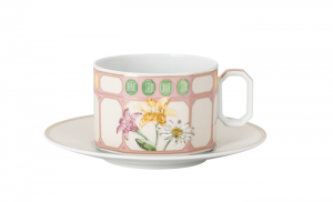 Rosenthal x Swarovski Idyllia Tea Cup + Saucer - Marshmallow / 8 oz.