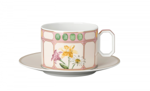Rosenthal x Swarovski Idyllia Combi Cup + Saucer / Marshmallow - 11.5 oz.