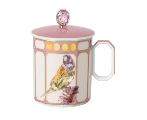 Rosenthal x Swarovski Idyllia Mug w/ Lid / Finch Pink - 13 oz.