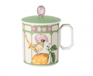 Rosenthal x Swarovski Idyllia Mug w/ Lid / Flycatcher Green - 13 oz.