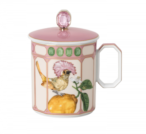 Rosenthal x Swarovski Idyllia Mug w/ Lid / Flycatcher Pink - 13 oz.